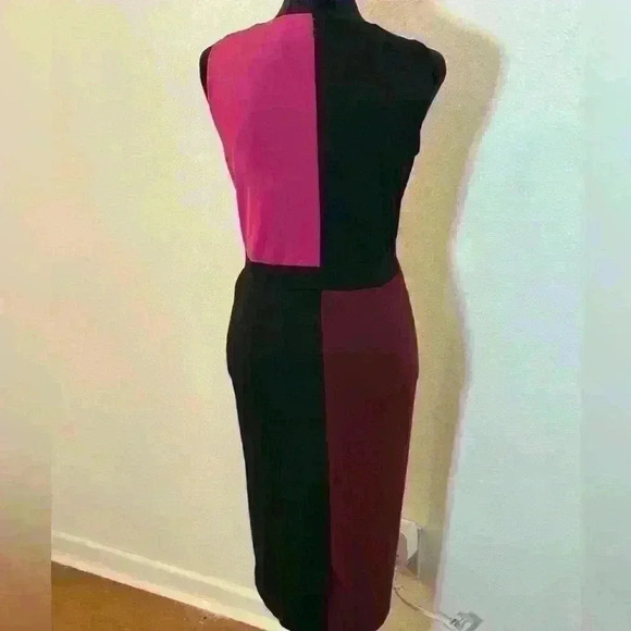 Lane Bryant Pink/Black/Red Colorblock Sleeveless Midi Dress - Picture 6 of 6